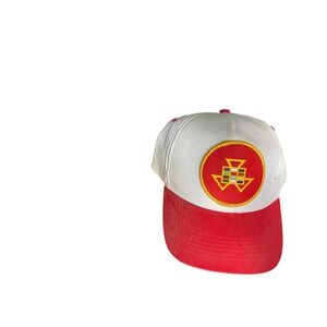 Vintage Massey Ferguson Patch Hat Cap Snapback Red White Farm Tractor